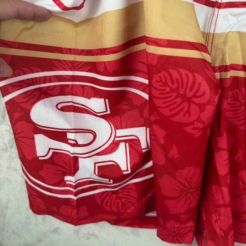 San Francisco 49ers‎ NFL Board Shorts Mens 2XL Red Floral Hibiscus Swim Trunks